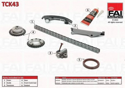 FAI AUTOPARTS tck43 -  Комплект цепи привода распредвала